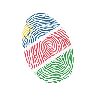 Namibya bayrağıyla renklendirilmiş parmak izi vektörü 