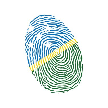 Solomon Adaları 'nın ulusal bayrağıyla renklendirilmiş parmak izi vektörü 