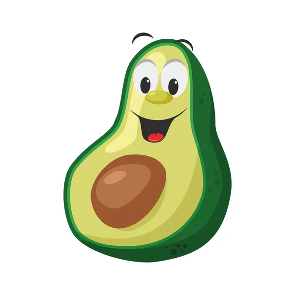 Colección Personajes Frutas Ilustración Vectorial Personaje Aguacate Divertido Sonriente — Vector de stock