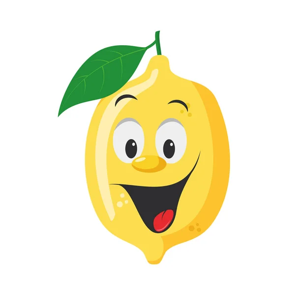 Obst Charaktersammlung Vektorillustration Einer Lustigen Und Lächelnden Zitronenfigur — Stockvektor