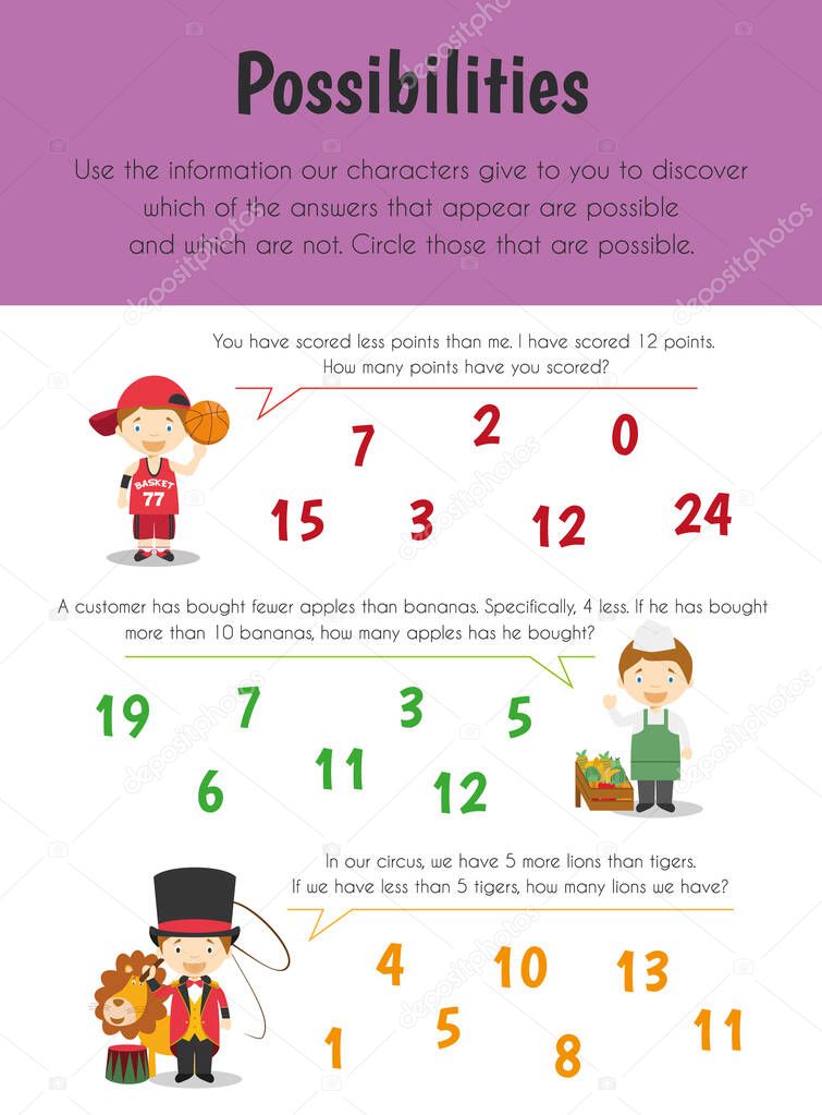 Possibilities Educational Sheet. Primary module for Logic Reasoning. 5-6 years old. Educational Sheets Series