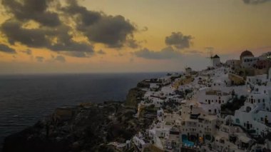 Santorini Island güneş battıktan sonra