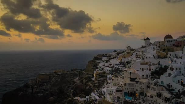 Isla de Santorini después del atardecer — Vídeos de Stock