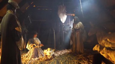 İsa Mesih'in doğum istikrarlı Noel sahnesinde