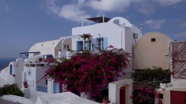Арт-Греція Санторіні пейзаж, традиційний заміський двір — стокове відео