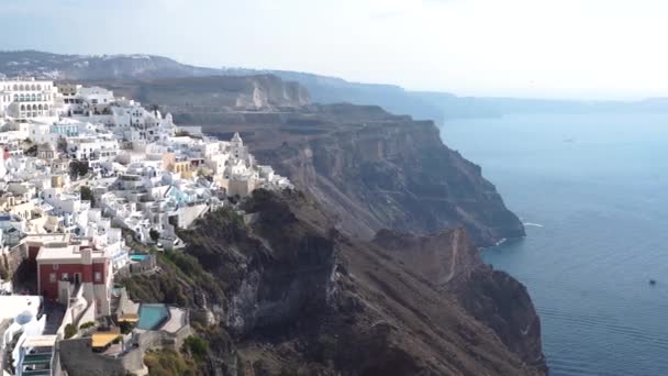 Día Isla de Santorini Fira Ciudad Grecia — Vídeos de Stock