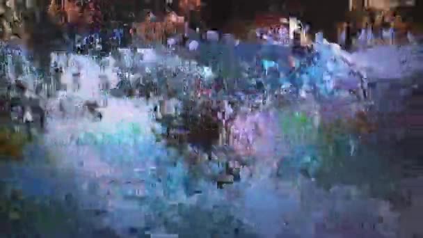 Abstracte realistische scherm glitch flikkeren, analoge vintage Tv-signaal met slechte inmenging, statische ruis achtergrond, overlay klaar. — Stockvideo