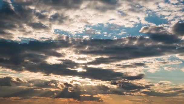 Timelapse Of Sunset With Blue Sky And Clouds. Beautiful Tropical Sky At Sunset, Timelapse — Stock Video