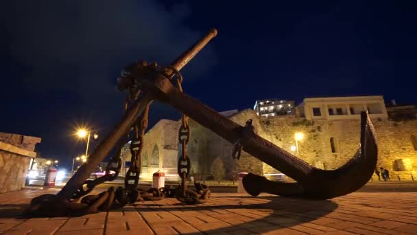 Neoria Vechi Venetian Harbour, Heraklion was considered so important to its Venetian occupiers that they built — Stock Video