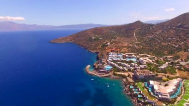 Yunanistan Girit Elounda Touristic Resort Village Yukarıdan Görüldü