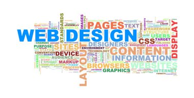 Wordcloud web tasarım word etiketleri gösteren resim