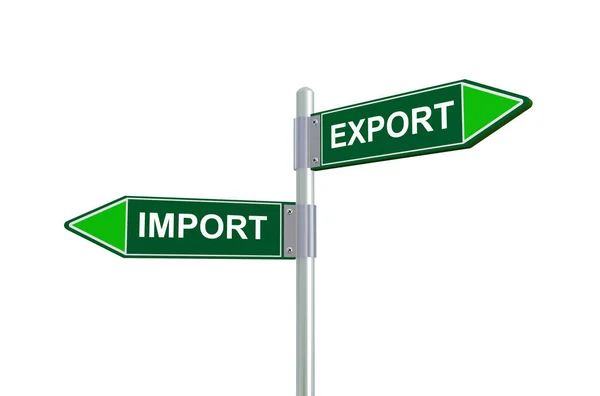 Illustration Von Import Und Export Verkehrszeichen — Stockfoto