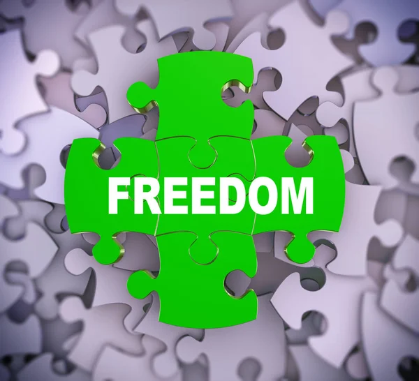 3d puzzle pieces - freedom