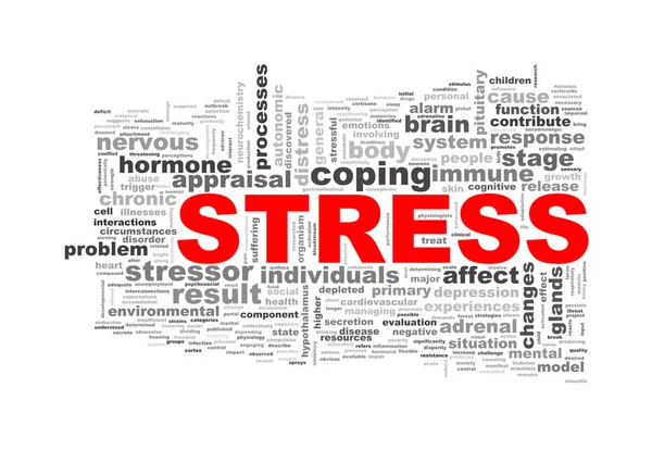 Ordet Taggar wordcloud av stress — Stockfoto