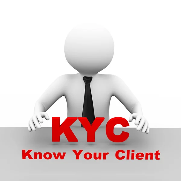 3D işadamı ile müşteri KYC know