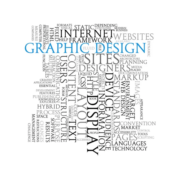 Graphic design word tags wordcloud