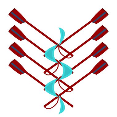 Kürek kulübü kırmızı ve mavi için vektör logosu