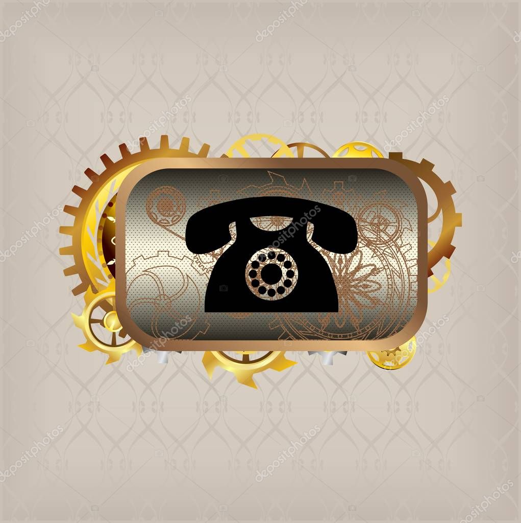 Menu icons steampunk buttons set vintage style