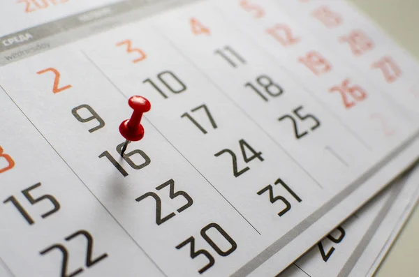 Cuadrícula Del Calendario Está Sobre Mesa —  Fotos de Stock