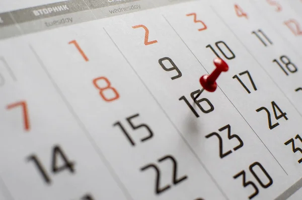 Cuadrícula Del Calendario Está Sobre Mesa — Foto de Stock