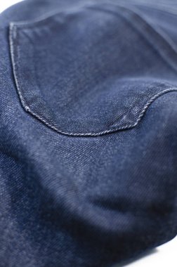 Koyu mavi kot beyaz bir arka plan, giysi, moda, hayır