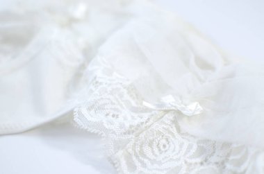 Dantel beyaz arka plan. Düğün süsleri.