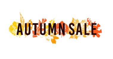 Tasarım şablonu. Sonbahar satış afiş. Sarı sonbahar yaprakları. Mevsimlik dekoratif unsurlar