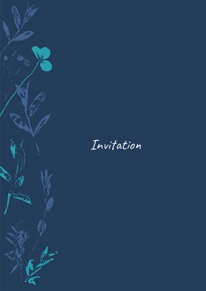 Blommig Inbjudningskort Elegant Lövmönster — Stockfoto