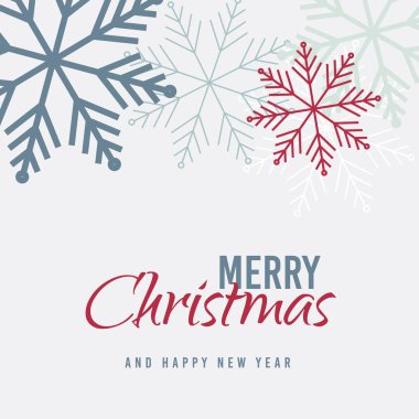 Kar taneli Noel kartı. Ve mutlu yıllar