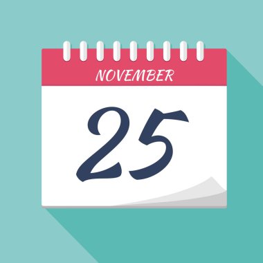 Takvim simgesi. Takvim Tarihi: 25 Kasım Planlama. Zaman yönetimi