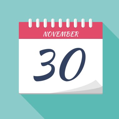 Takvim simgesi. Takvim Tarihi: 30 Kasım. Planlama. Zaman Yöneticisi