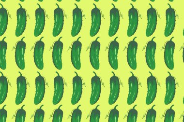 Sarı salatalık desenli. Parlak besin düzeni