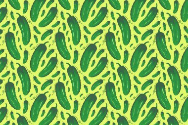 Sarı salatalık desenli. Parlak besin düzeni