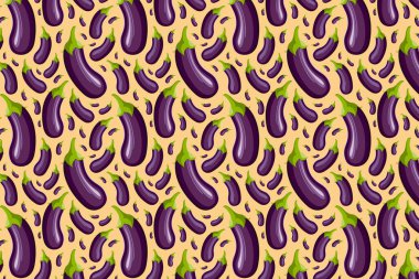 Turuncu patlıcan desenli. Parlak besin düzeni