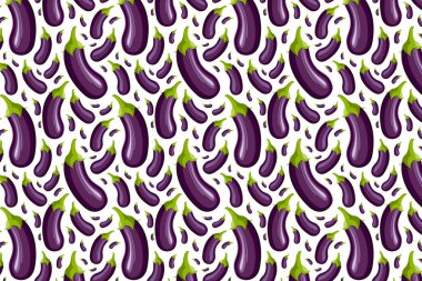 Beyaz patlıcan desenli. Parlak besin düzeni