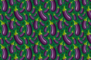 Patlıcan desenli yeşil. Parlak besin düzeni