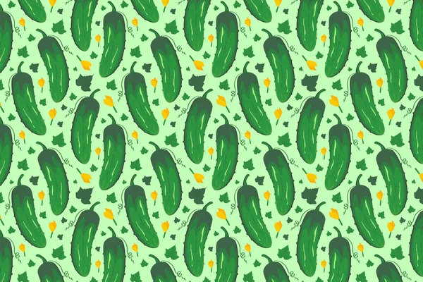 Cucumber Pattern Green Bright Food Pattern — Stock Photo, Image