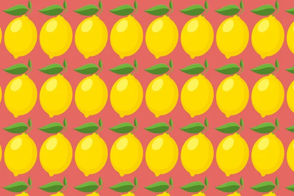 柠檬的粉红色图案 明亮的黄色水果背景 — 图库照片