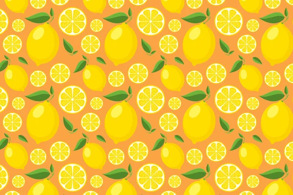 Patrón Limón Naranja Fondo Fruta Amarilla Brillante — Foto de Stock
