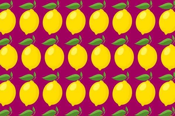 Zitronenmuster Auf Veilchen Leuchtend Gelbe Frucht Hintergrund — Stockfoto
