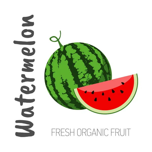 Watermelon Isolated White Background Words Watermelon — Stock Photo, Image