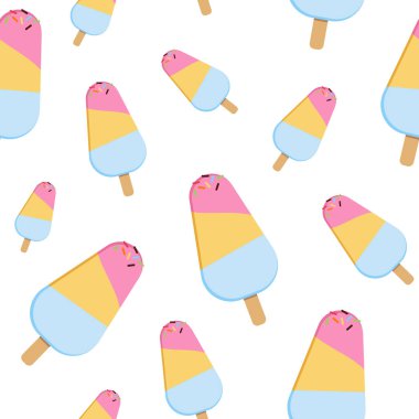 Tatlı dondurma. Beyaz üzerinde pürüzsüz desen