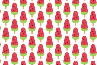 Tatlı karpuzlu dondurma. Beyaz üzerine dondurma deseni