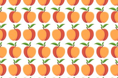 Beyaz bir arka planda nektarin deseni. Parlak meyve arkaplanı