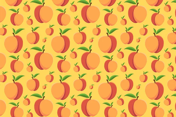 黄色の背景にネクタリンパターン 明るい果実の背景 — ストック写真