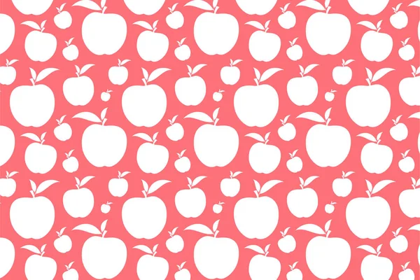 Białe Jabłko Owocowy Wzór Kształtu Różowym Tle — Zdjęcie stockowe