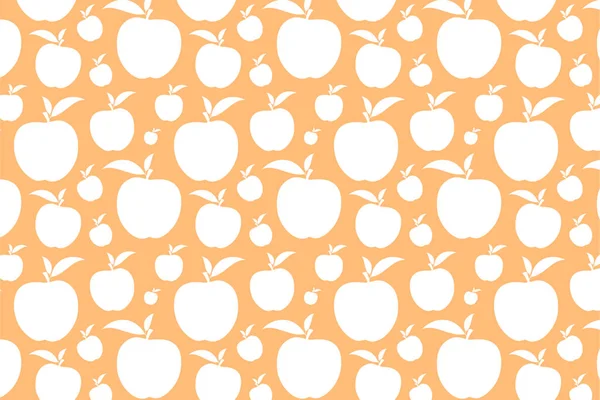 Weiße Apfelform Fruchtform Muster Auf Orangefarbenem Hintergrund — Stockfoto