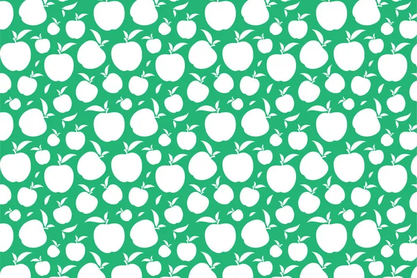 Białe Jabłko Owocowy Wzór Kształtu Zielonym Tle — Zdjęcie stockowe