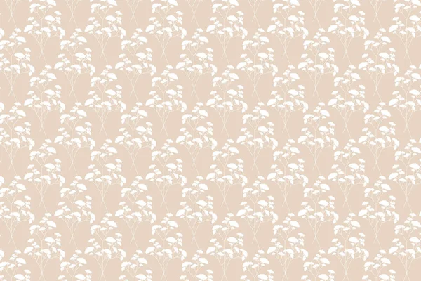 白い花の形 ベージュ地の白い花の形のパターン — ストック写真