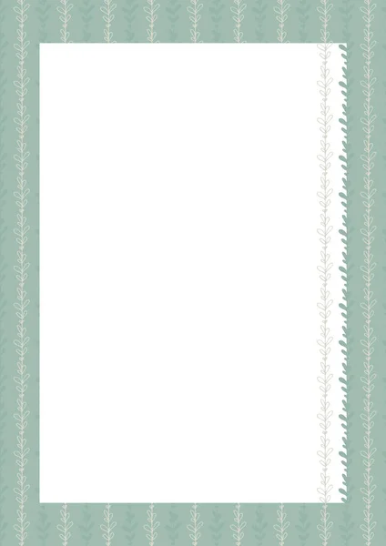 Приглашение Карточка Минималистичным Дизайном Зеленый Фон Бежевым Рисунком — стоковое фото